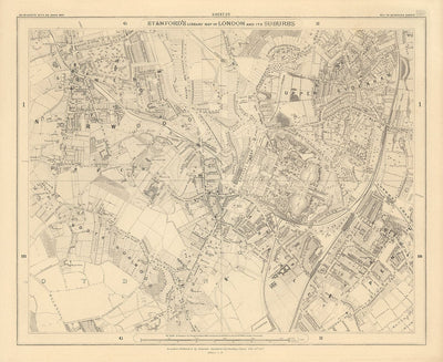 Old Map of South East London, 1862 by Edward Stanford - Norwood, Crystal Palace, Penge, Sydenham - SE27, SE19, SE20, SE26