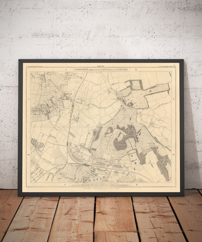 Old Map of South East London, 1862 by Edward Stanford - Bromley, Beckenham, Sydenham, Southend, Downham - SE26, SE6, BR1, BR2