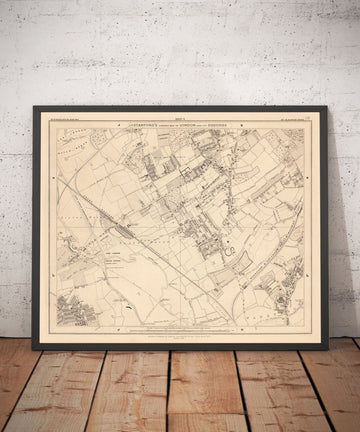 Ancienne carte du Nord-Est de Londres, 1862 par Edward Stanford - Walthamstow, Leyton, Wanstead, Leytonstone, Lea - E5, E10, E11, E17