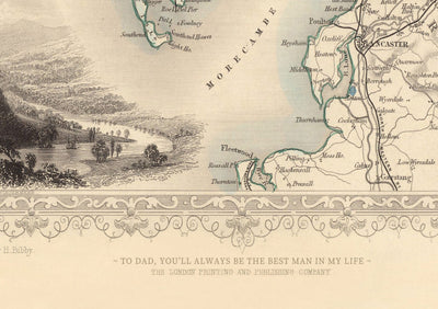 Old Map of Boston, Massachusetts in 1851 by Tallis & Rapkin