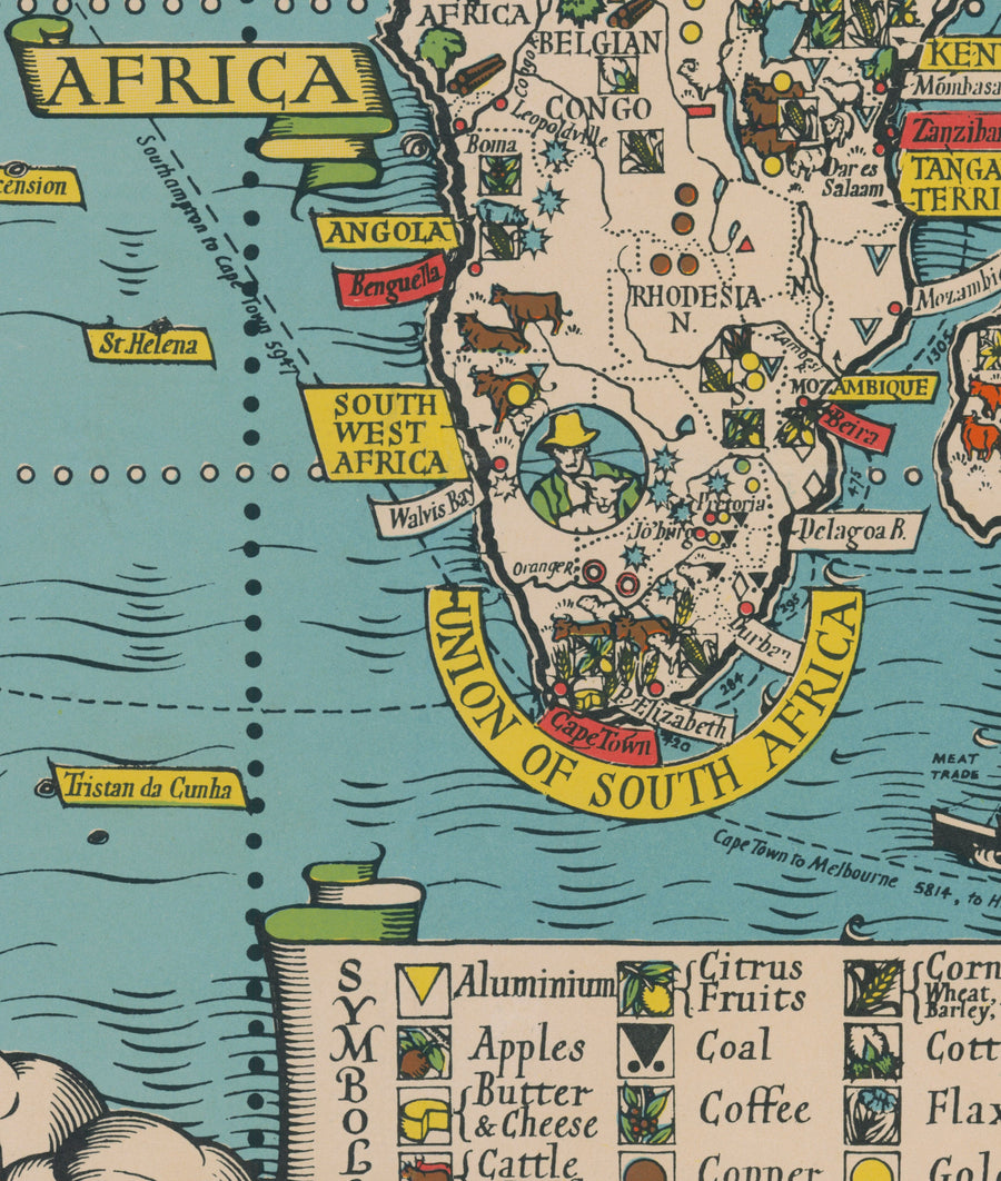 The Atlantic Charter by Max Gill, 1942 - World War 2 United Nations Wall Chart