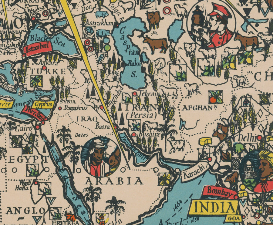 The Atlantic Charter by Max Gill, 1942 - World War 2 United Nations Wall Chart