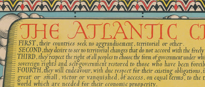 The Atlantic Charter by Max Gill, 1942 - World War 2 United Nations Wall Chart