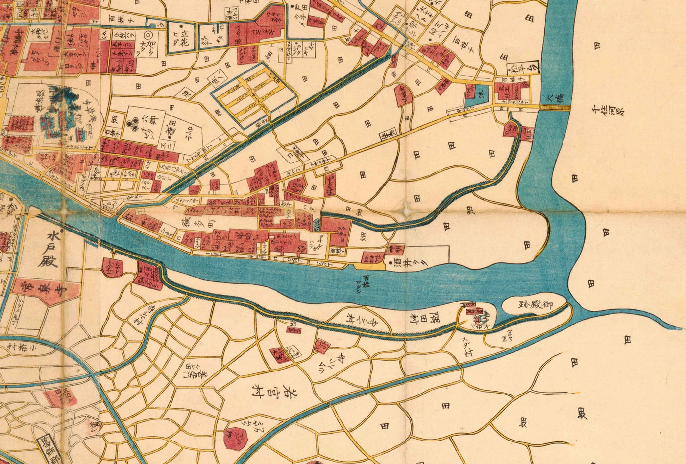 Old Map of Tokyo in 1860 by Mohe Subaraya - Yokohama, Kawasaki, Chiba, Minato, Shinjuku
