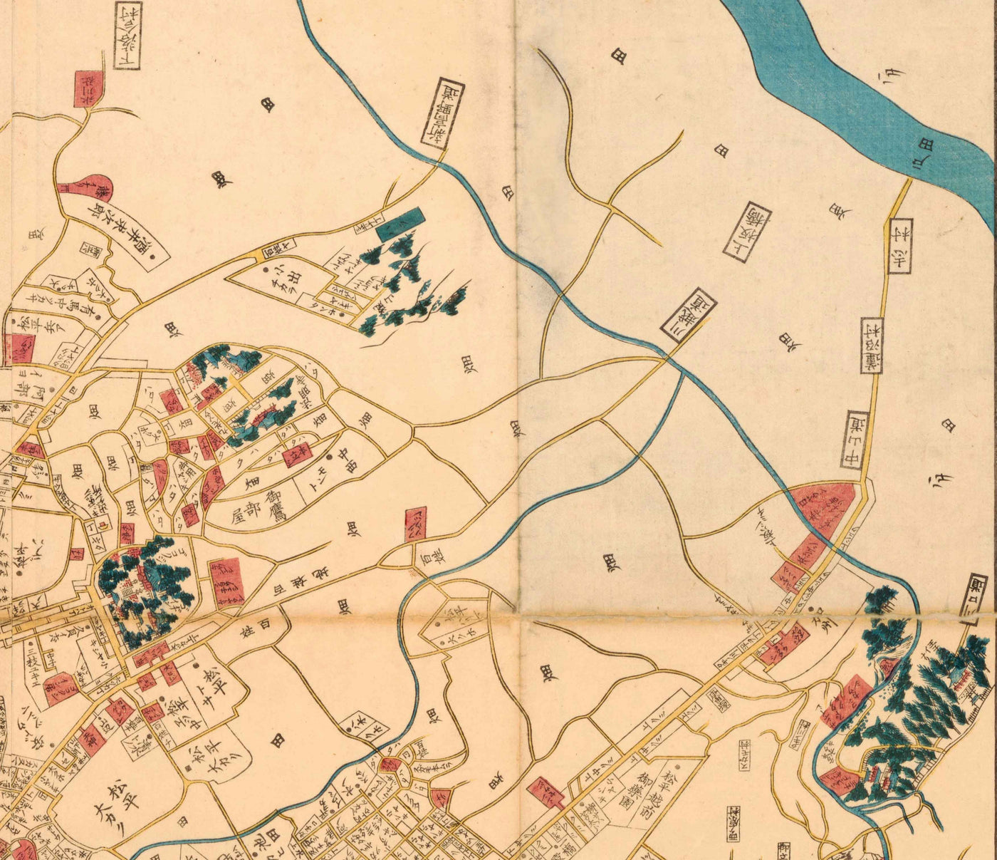 Old Map of Tokyo in 1860 by Mohe Subaraya - Yokohama, Kawasaki, Chiba, Minato, Shinjuku