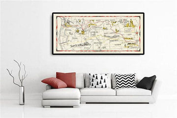 Viejo mapa de Lewis & Clark Expedition - Cuerpo de Descubrimiento, Oregon Trail, Mormones, Pony Express, Luisiana Compra