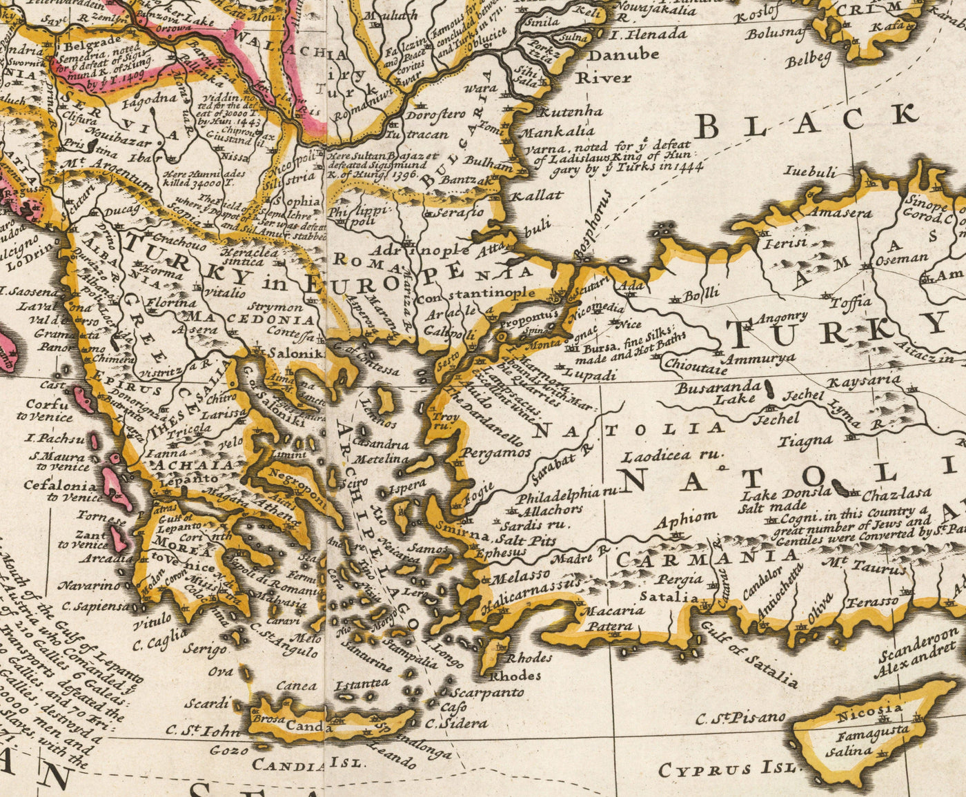 Old Map of Ottoman Empire, 1714 by Herman Moll - Turkish Empire - Sout ...