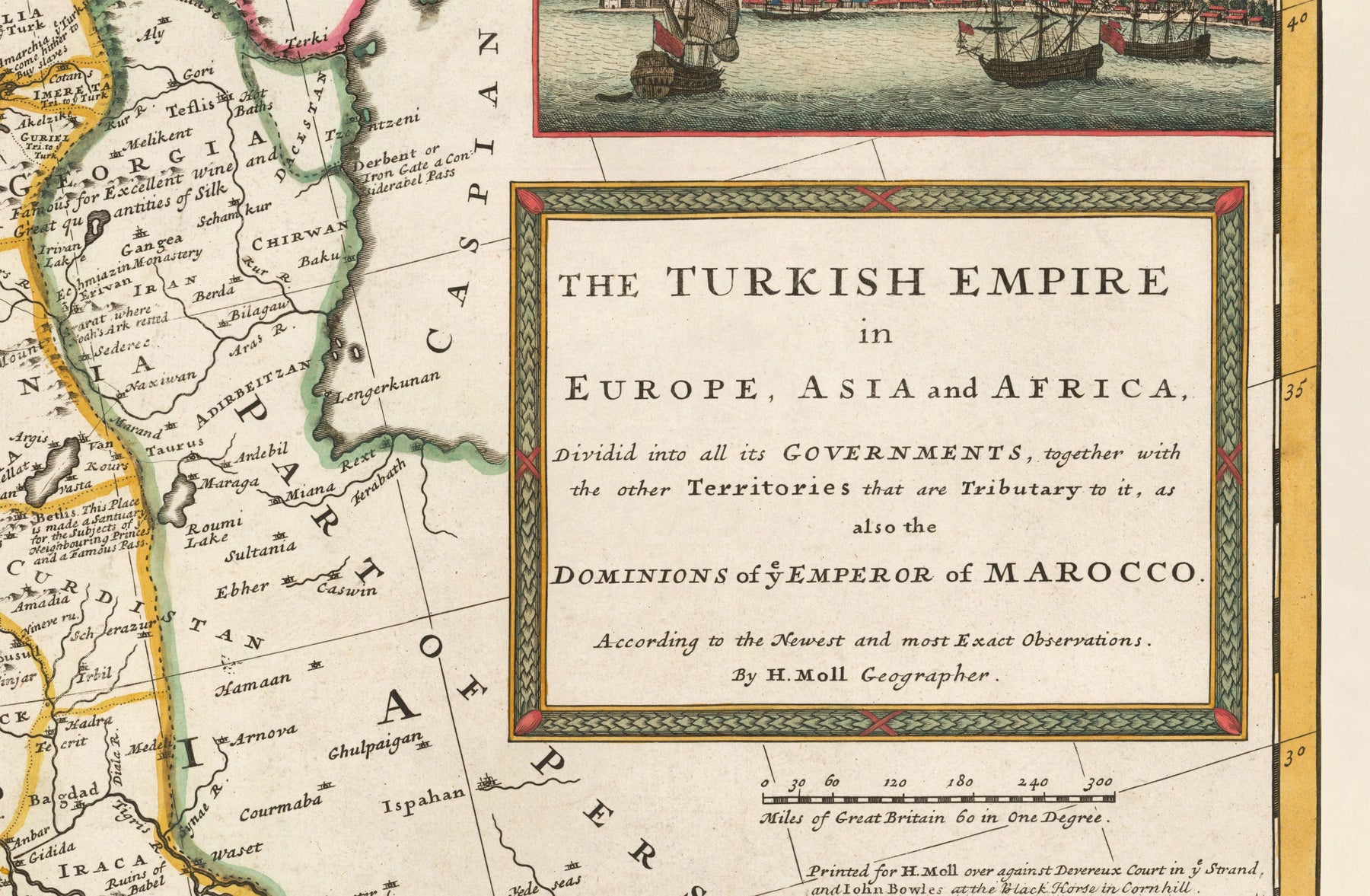 Old Map of Ottoman Empire, 1714 by Herman Moll - Turkish Empire - Sout ...