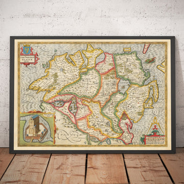 Alte Karte von Ulster, Nordirland im Jahr 1611 von John Speed - Belfast, Derry, County Antrim & Down 