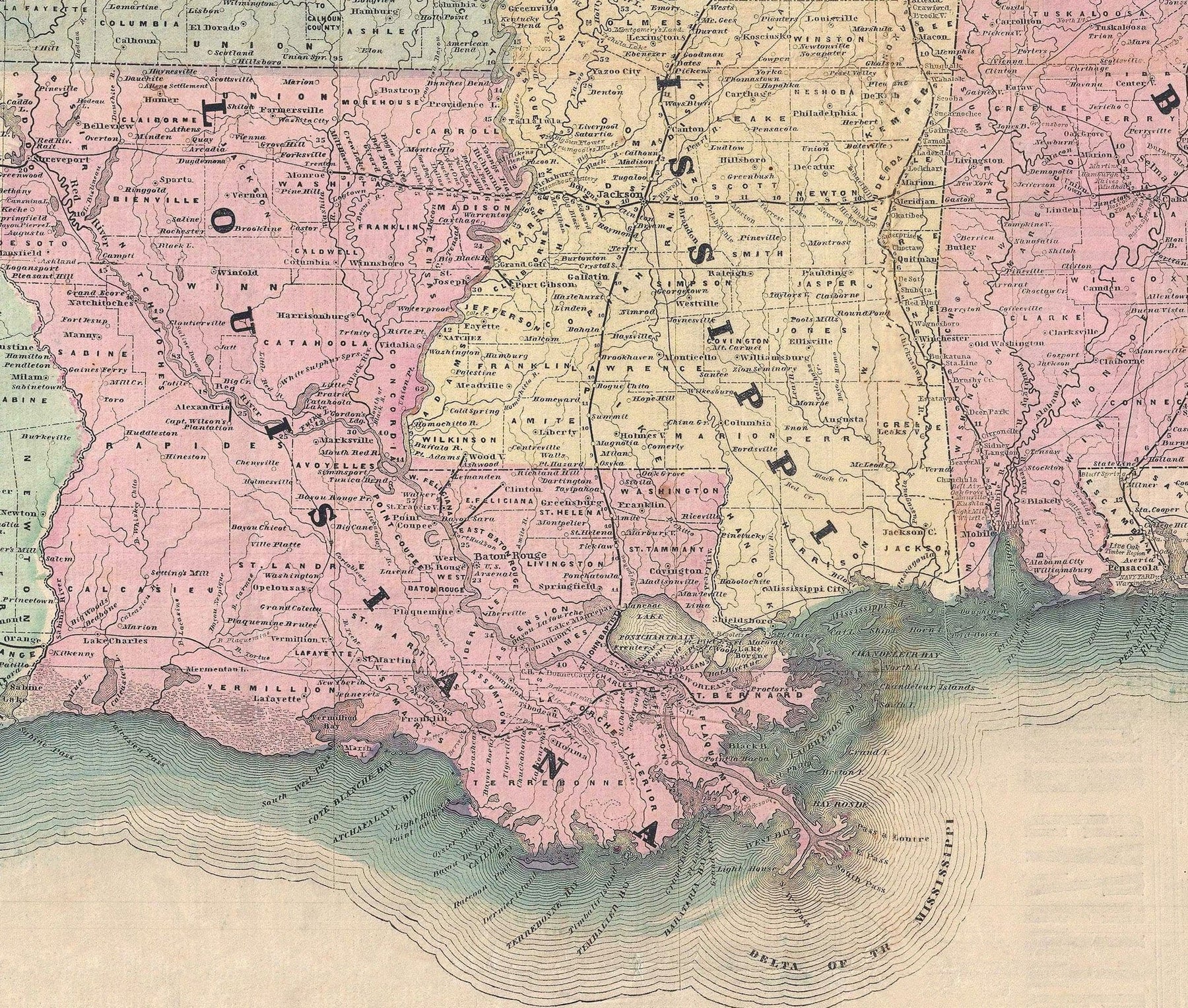 Southern Union Map Lloyd's Map of the Southern States, 1862 - Rare Old Confederacy Civil ...