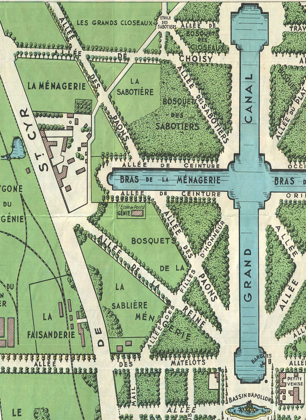 Old Map Of The Palace Of Versailles Gardens 1920 By Leconte Paris old-map-of-the-palace-of-versailles-gardens-1920-by-leconte-paris