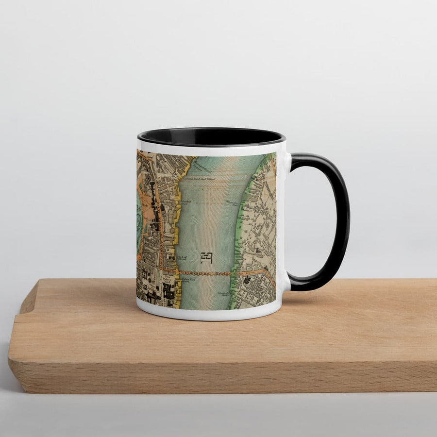 Tazza Buckingham Palace & Parlamento - Tazza unica da 330ml (11oz) con la mappa colorata di Londra del 1830 di CJ Greenwood 