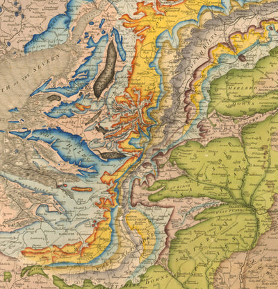 Rare William Smith Geology Map of England, Scotland & Wales, 1815 - Up to 5 meters (16ft) - Vintage Wall Art