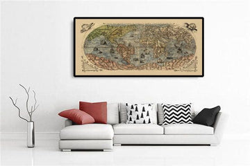 Mappa del Mondo Antico, 1565 di Ferando Bertelli - Carta Murale dell&