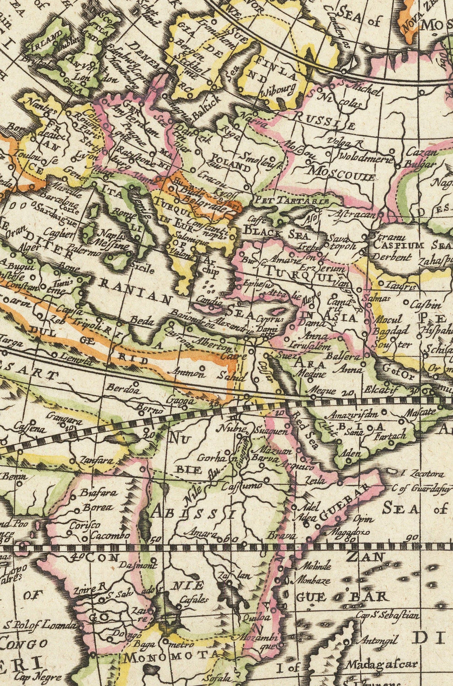 Mappa del Mondo Antico del 1671 di Richard Blome - Prima Carta Murale dell&