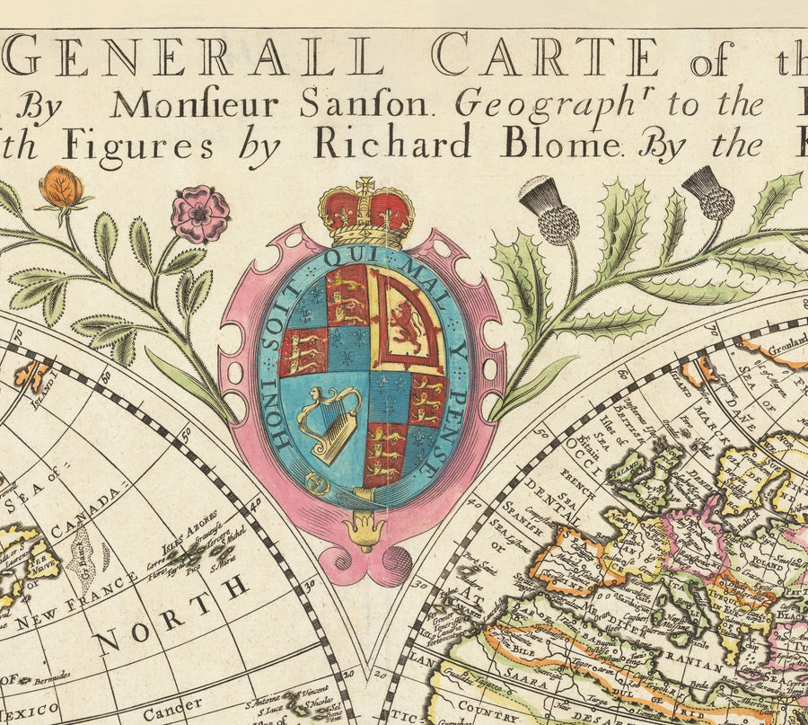 Mappa del Mondo Antico del 1671 di Richard Blome - Prima Carta Murale dell&