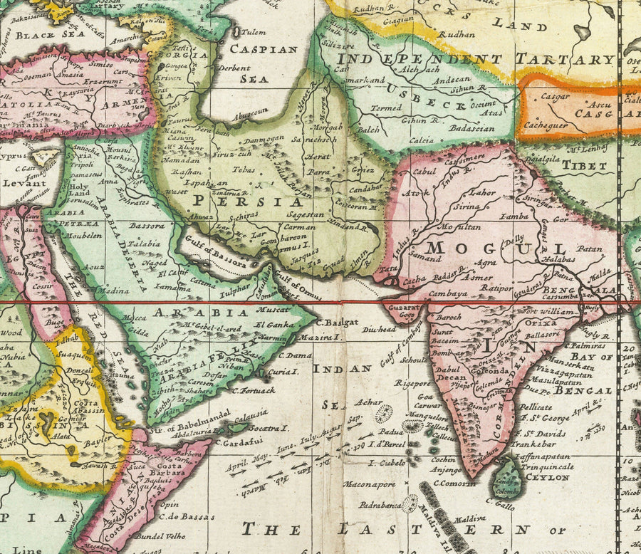 Mappa del Mondo Antico del 1719 di Herman Moll - Grande Atlante Coloniale e di Esplorazione 